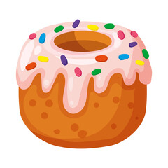 Easter cake, pastry. Sweet food, bakery, vector illustration