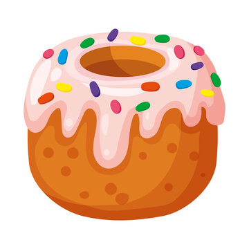 Easter cake, pastry. Sweet food, bakery, vector illustration