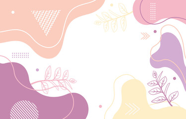 Cute Nature Floral Leaf Minimalist Girly Abstract Background Wallpaper