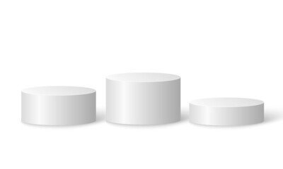 Fashion pedestal. Cylinder shape podium for product presentation.