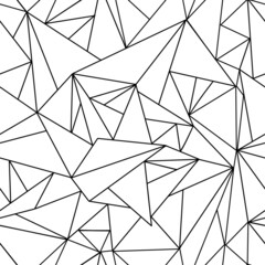 Seamless abstract pattern of broken geometric lines and triangles. Vector texture