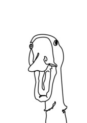 One continuous line drawing - duck