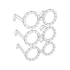 Obraz premium Nerd Round Retro Glasses. Wireframe low poly mesh vector illustration.