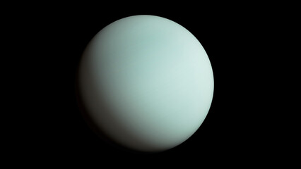 Surface of Uranus planet isolated on black space. 8k resolution realistic 3d illustration wallpaper