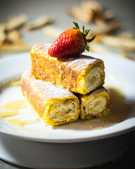 French Rolled Toasts with Strawberry 
