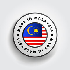 Made in Malaysia text emblem badge, concept background