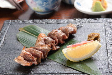 fine japanese yakitori pork grill