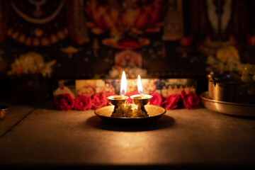 Diwali traditional Indian oil lamp