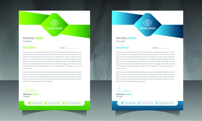 Modern & Professional business style letterhead design template in A4 size.
Minimal informative and newsletter magazine poster flyer brochure design
letterhead design in red, yellow, green, and blue