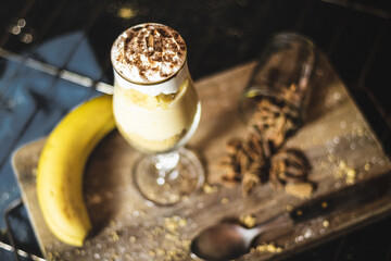 Banoffe Pie on Glass