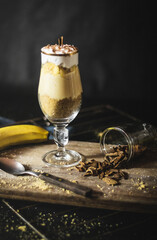 Banoffe Pie on Glass