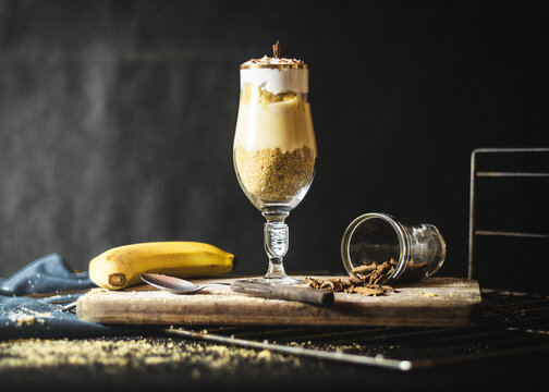 Banoffe Pie on Glass