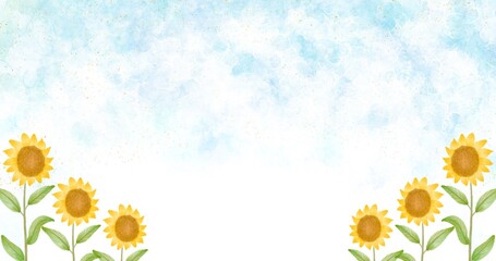 青空とひまわり