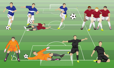 サッカーコートとプレイヤー