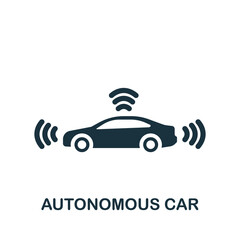 Autonomous Car icon. Monochrome simple icon for templates, web design and infographics