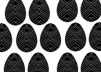 Easter egg pattern silhouette on white background illustration 