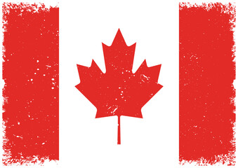 Illsutrated of Canada grunge flag