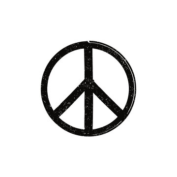 Grunge peace sign, Vector illustration of peace symbol with dirty texture