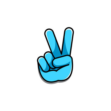 V hand gesture design for peace symbol or victory expression