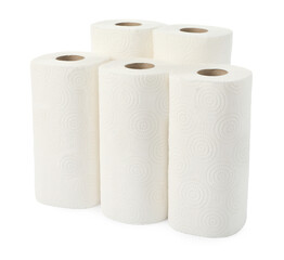 Rolls of paper towels isolated on white