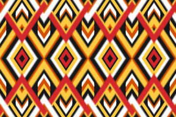 Ikat seamless pattern in tribal. Aztec ethnic pattern art. Design for background, wallpaper, vector illustration, fabric, clothing, carpet, embroidery.