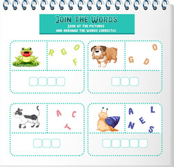 Arrange the letters in order with pictures