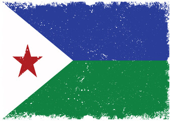 Illsutrated of Djibouti grunge flag