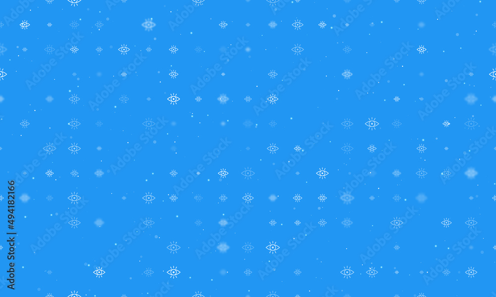 Poster seamless background pattern of evenly spaced white vision symbols of different sizes and opacity. ve
