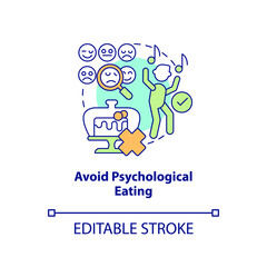 Avoid psychological eating concept icon. Maintaining weight after diet abstract idea thin line illustration. Isolated outline drawing. Editable stroke. Arial, Myriad Pro-Bold fonts used