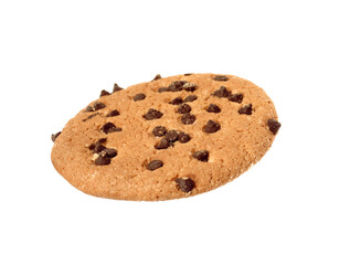 Delicious chocolate chip cookie isolated on white