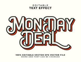 Monday deal editable text effect