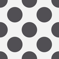 Vector seamless pattern with big white and gray dots on dark background
