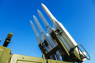 Ground-to-air self-propelled medium-range anti-aircraft missile system to combat maneuvering...