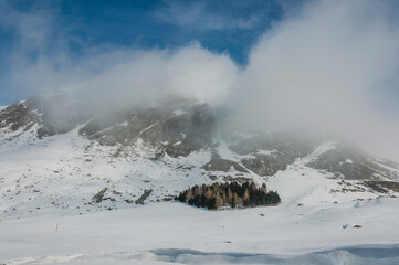 Julierpass, Passstrasse, Bergstrasse, Strassendienst, Passhöhe, Engadin, Alpen, Winter,...