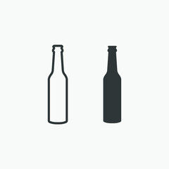 bottle, alcohol, wine, drink, beer icon vector set