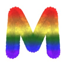 Fluffy Rainbow Themed Font Letter M