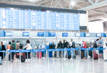 Blurred airport terminal