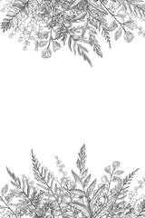 Fern Vintage Monochrome Background Frame © Good Studio