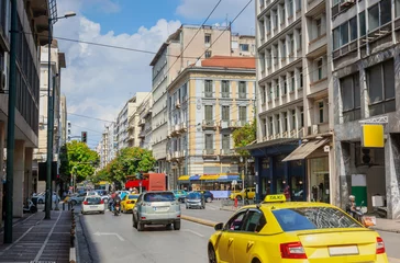Selbstklebende Fototapeten Aiolou Street in Athens © adisa