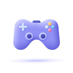 Joystick gamepad, game console or game controller. Computer gaming. 3d vector icon. Cartoon minimal style. © Анна Тощева