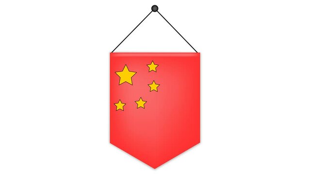 flag of China. 4K video illustration. 