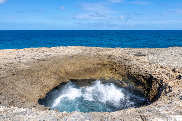 Watamula Hole - natural sight on the island Curacao in the Caribbean 