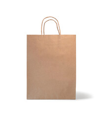 Recyclable paper bag isolated on white background