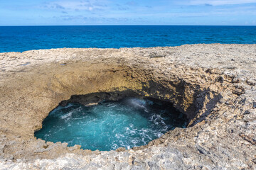 Watamula Hole - natural sight on the island Curacao in the Caribbean 