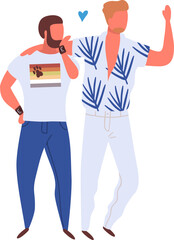 Homosexual Couple on Pride Parade  Illustration