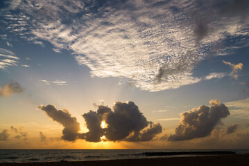 Naklejka na ściany i meble Sunset over the Indian Ocean