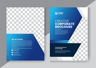 Corporate company profile brochure annual report booklet proposal cover page layout concept design with modern shapes