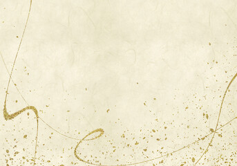 Backgrounds of rough Japanese paper, white texture, gold ink
