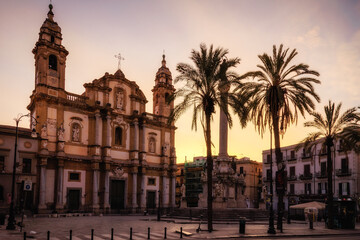 Fototapeta na wymiar Palermo City in the morning Hours in Sicily, Italy