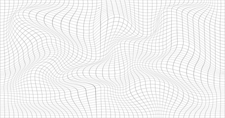 Abstract curve black grid. Wireframe landscape. Vector architecture illustration.